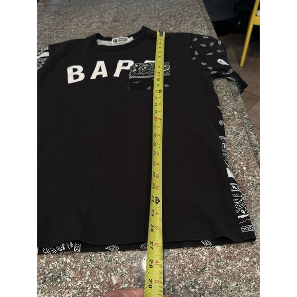 Bape Bandana Print Tee Black L  Lightly USED see all pics and measurements - Picture 3 of 15